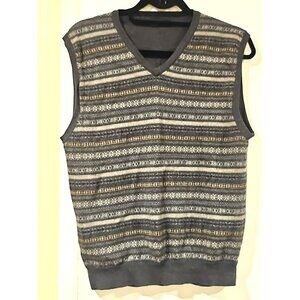 Jones New York 100% Merino Wool Sweater Vest Large Fair Isle Nordic Fisherman